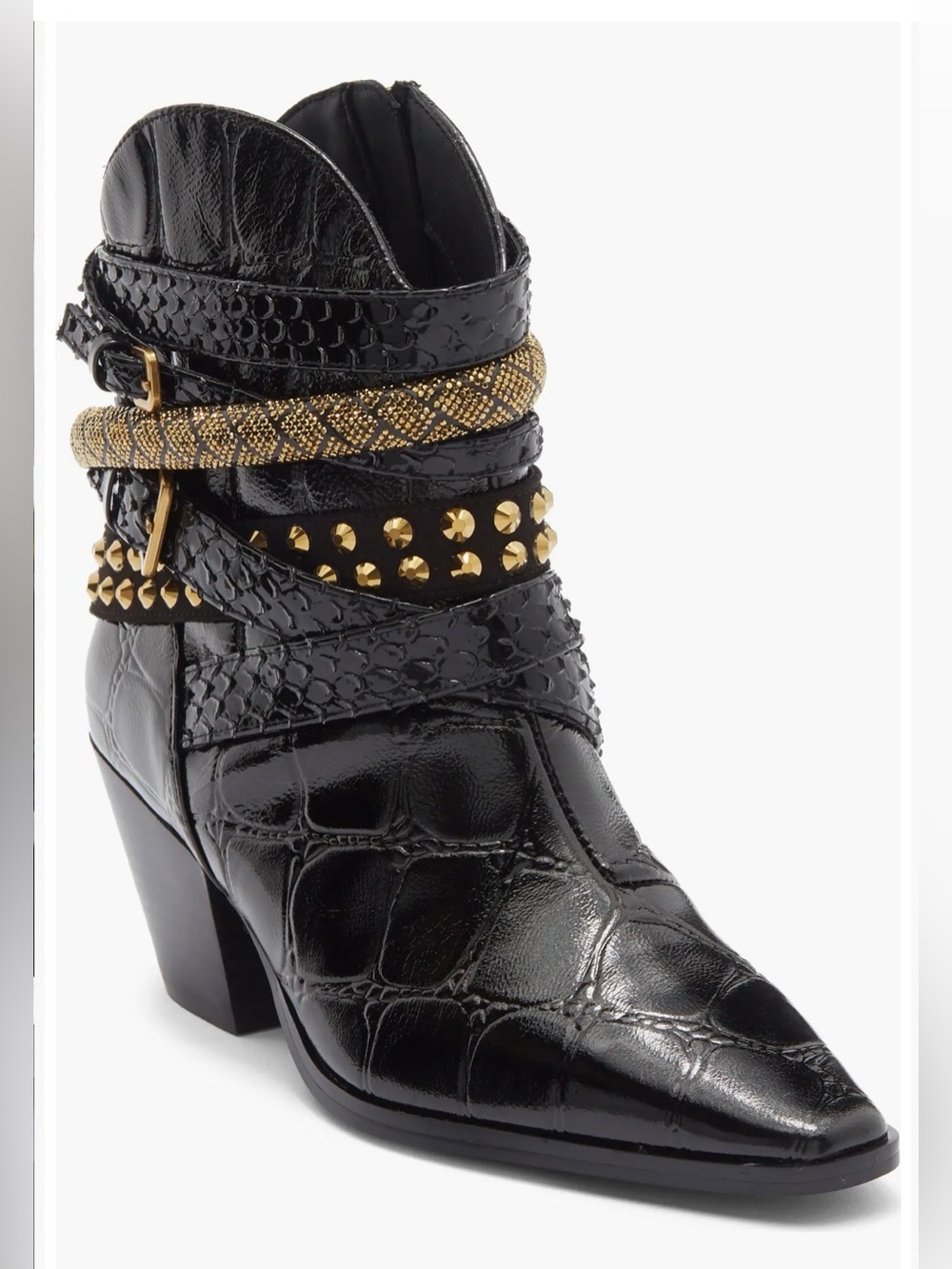 Kurt Geiger Western Lizard Embossed Ankle Boots US 8 NEW HTF!!! $345